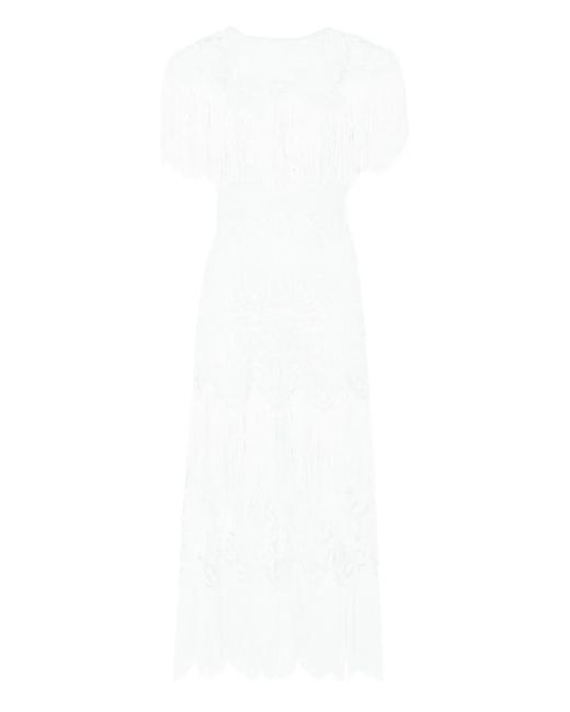 Temperley London White Cordelle Lace Midi Dress