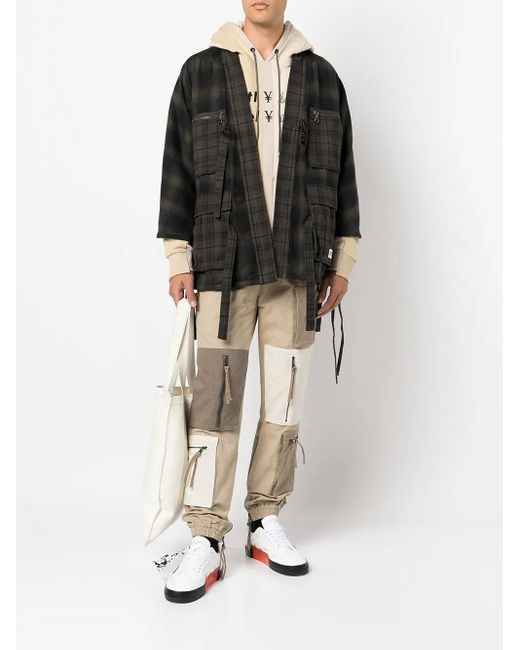 Mostly Heard Rarely Seen Natural Patchwork Zip-Pocket Trousers for men