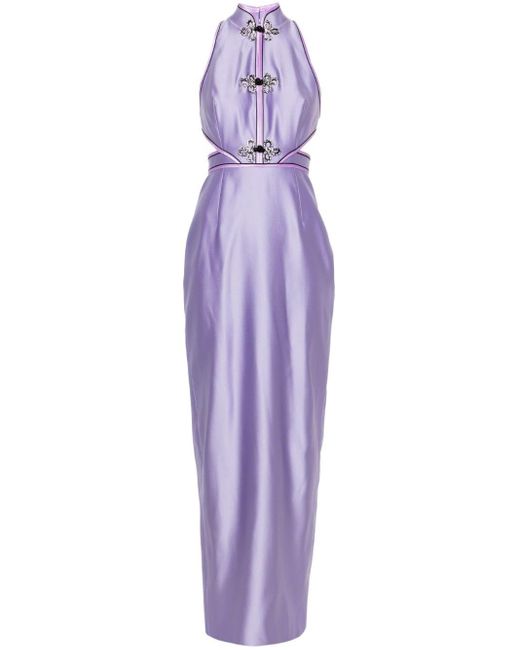 Robe longue satinée Leila à design sans manches Huishan Zhang en coloris Purple