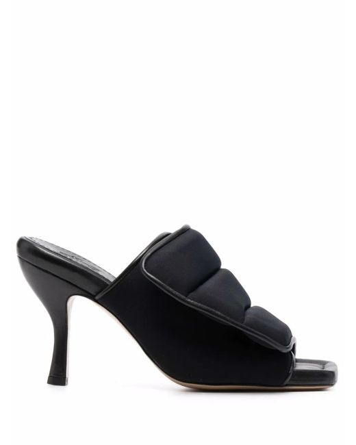 Gia Borghini Black Padded Leather Sandals