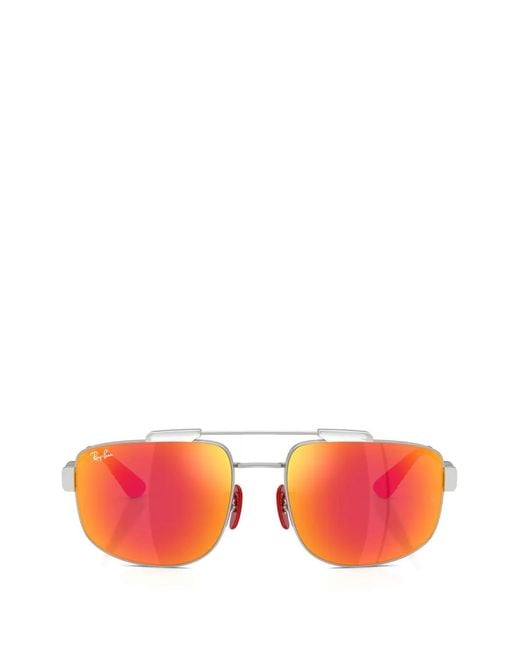 Ray-Ban Red X Scuderia Ferrari Rectangle-Frame Sunglasses