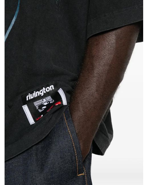 RIVINGTON roi Rebis Black Graphic-Print Oversized T-Shirt for men
