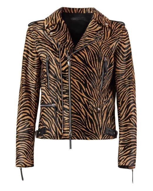 Giuseppe Zanotti Black Kian Animal-Print Biker Jacket for men