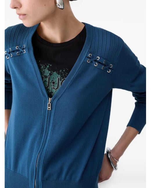 Liu Jo Blue Cardigan With Laces