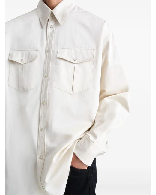メンズ Lemaire ウエスタン シャツ White