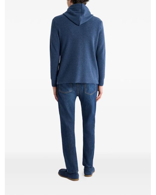 Etro Blue Wool Jacket With Removable Hood And Bib for men