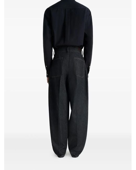 Lemaire Blue Maxi Barrel Patch-Pockets Trousers for men