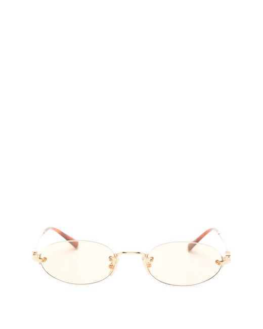 Miu Miu Natural Rimless Oval-Frame Sunglasses