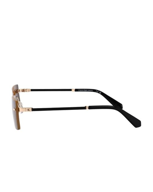 Calvin Klein Brown Rectangle Sunglasses for men