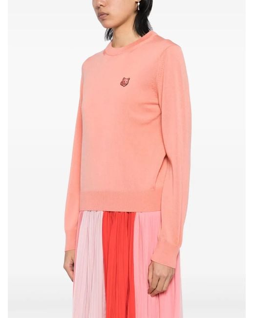 Maison Kitsuné Pink Bold Fox Head Patch Jumper