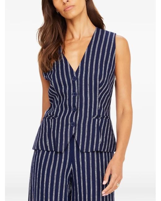 The Upside Blue Belize Jackie Striped V-Neck Waistcoat