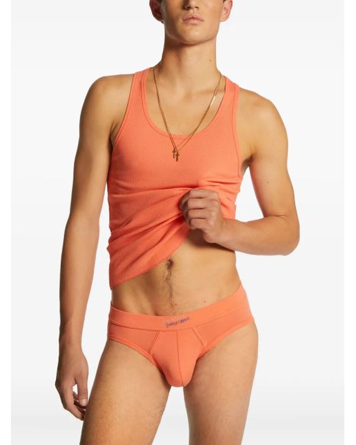 DSquared² Orange Summer Lovers Logo-Detail Briefs for men