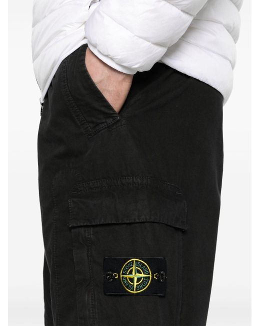 Stone Island Cargo-Shorts mit Kompass-Patch in Black für Herren