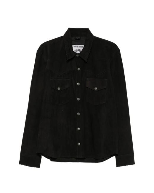 Antik Denim Black Whipstitch-Detail Western-Style Shirt for men