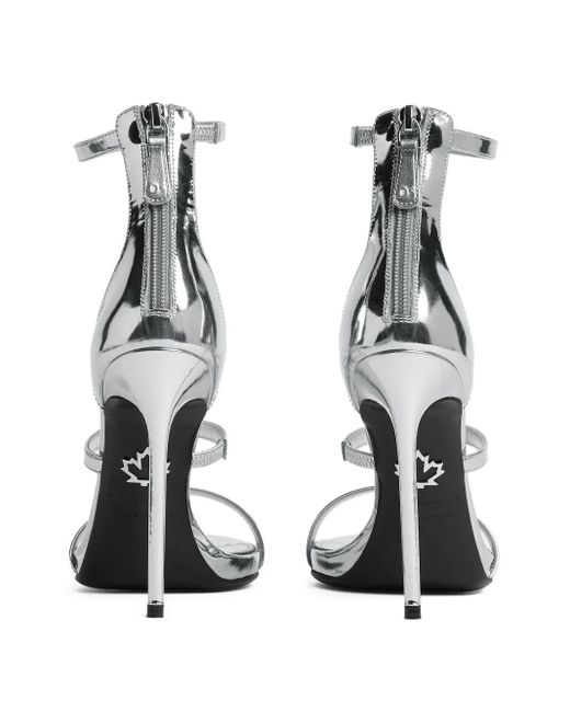DSquared² White Straps Laminated Sandals