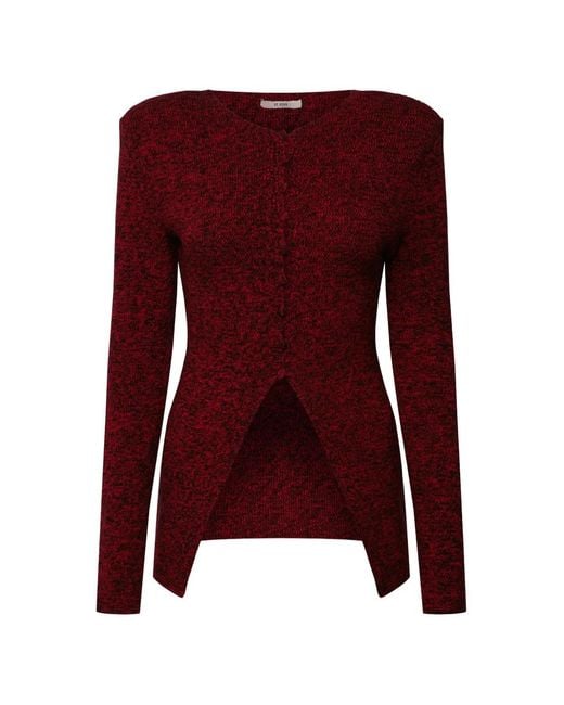Et Ochs Purple Marl-Effect Cut-Out Cardigan