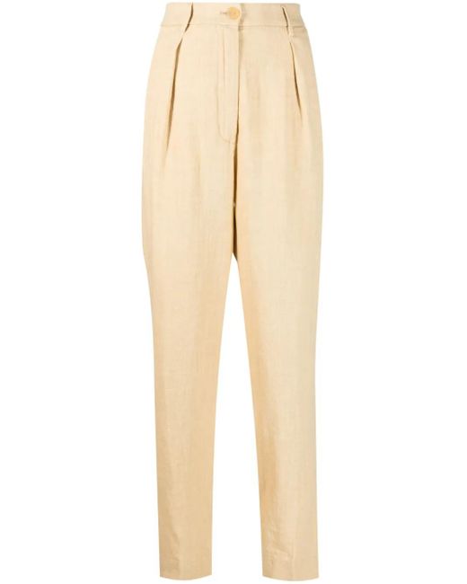 Forte_forte Natural Linen High Waist Trousers