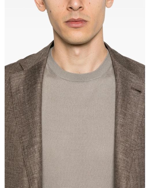 メンズ Corneliani シルク Tシャツ Gray