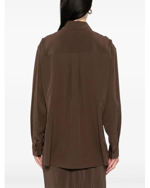 Matteau シルクシャツ Brown