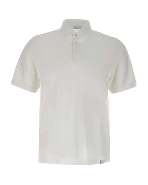 Diktat White Mother-Of-Pearl Button Polo Shirt for men