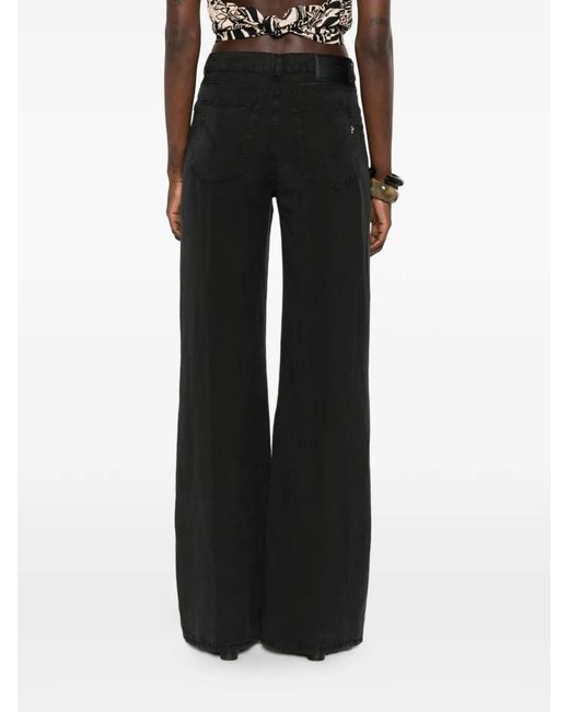Dondup Black Amber Wide-Leg Jeans
