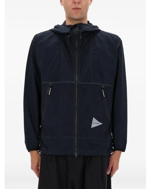 Giacca Con Cappuccio E Zip di And Wander in Blue da Uomo
