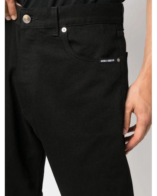 VTMNTS Black Barcode-Patch Straight-Leg Jeans for men