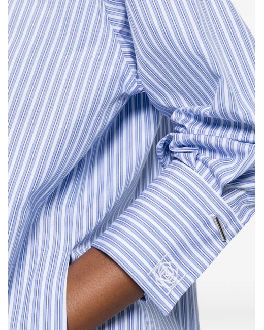 Marella Blue Mlstabarin Striped Buttoned Shirt