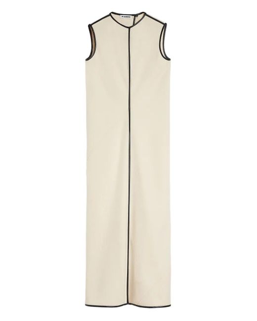 Jil Sander Natural Contrasting-Trim Maxi Dress