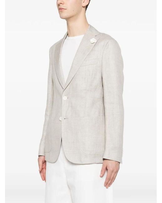 Boss White Hanry Two-Button Blazer for men