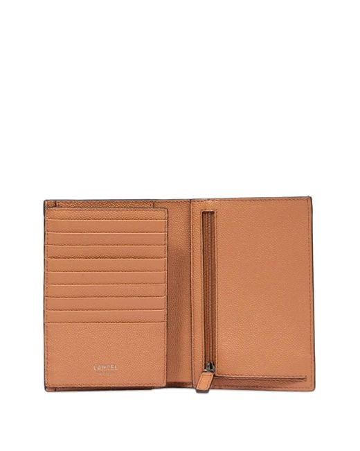 Lancel Brown Compact Leather Wallet for men