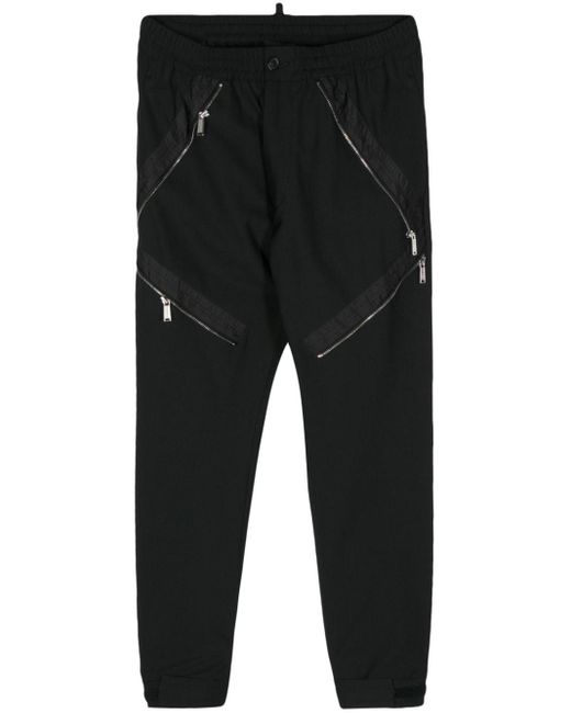 DSquared² Black Zip-detail Tapered Trousers for men