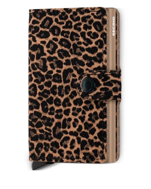 Secrid Black Portemonnaie Mit Leoparden-Print