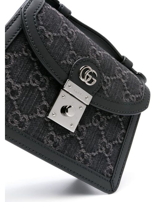 Gucci Black Ophidia GG Denim Tote Bag