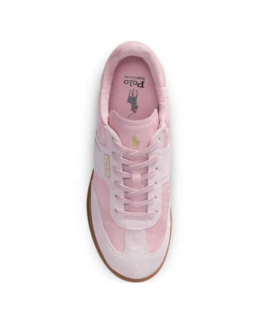 Polo Ralph Lauren Pink Heritage Aera Suede Sneakers