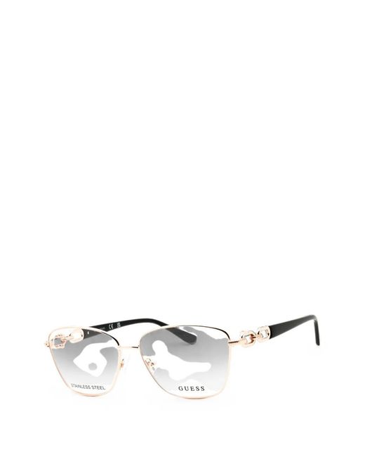 Guess White Rectangle-Frame Glasses