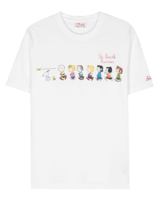 Mc2 Saint Barth White Peanuts Group-print T-shirt for men