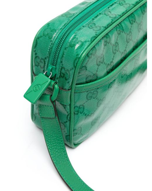 Gucci Umhängetasche aus beschichtetem Canvas mit Logomuster und Lederbesatz in Green für Herren