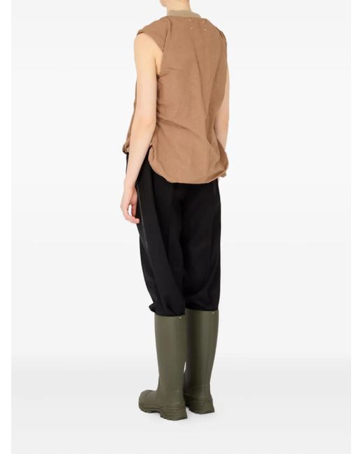 Maison Margiela Brown Linen-Blend Waistcoat