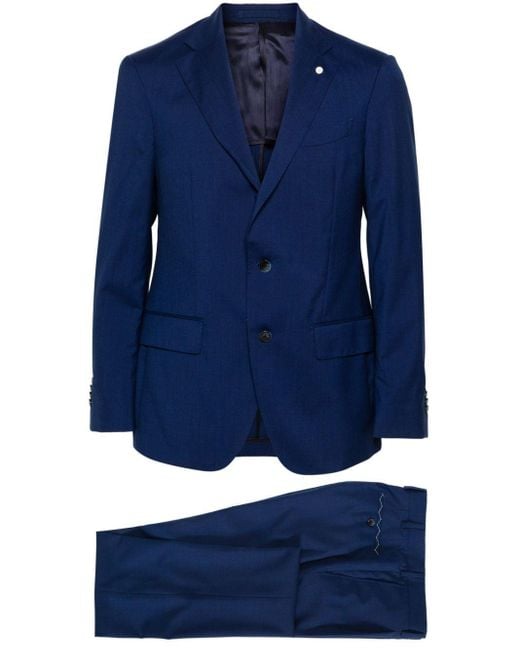 Luigi Bianchi Blue Single-breasted Tailored Suit for men