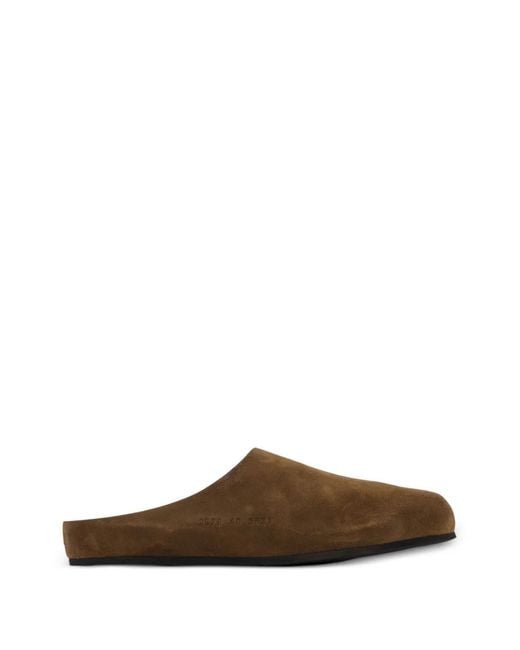 Common Projects Brown Almond-Toe Suede Mules