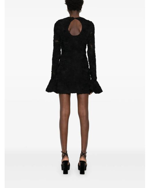 ROTATE BIRGER CHRISTENSEN Black Mesh-Minikleid Mit Blumen