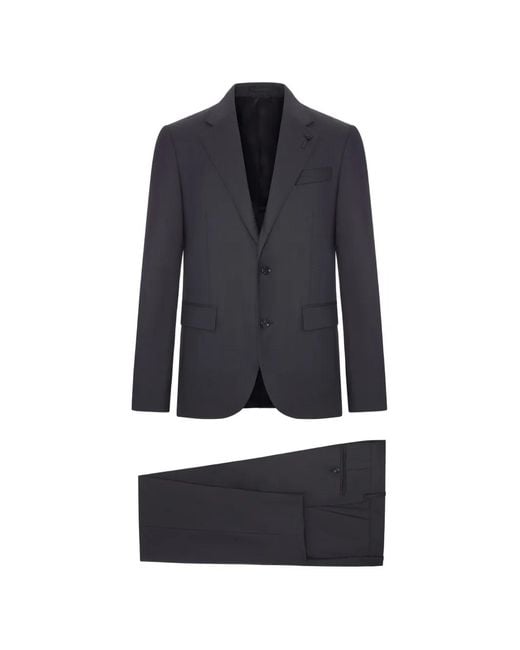 Lardini Blue Single-Breasted Wool Suit for men