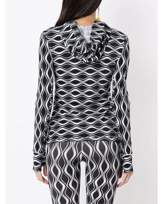 Amir Slama Black Abstract-Print Cut-Out Jacket