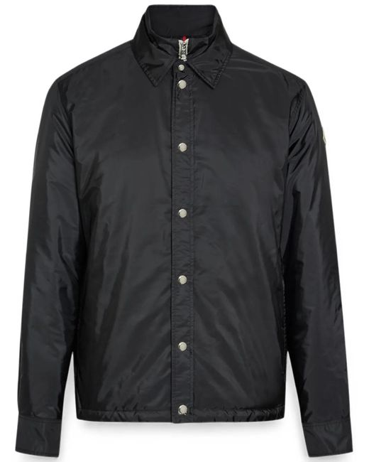 Moncler Black Meridelle Logo-Patch Press-Stud Jacket for men