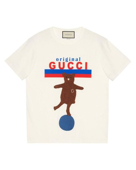 週末値下げ　GUCCI グッチ TEDDYBEAR PATCH Tシャツ Gucci Original Bear-patch Oversize T-shirt in White | Lyst