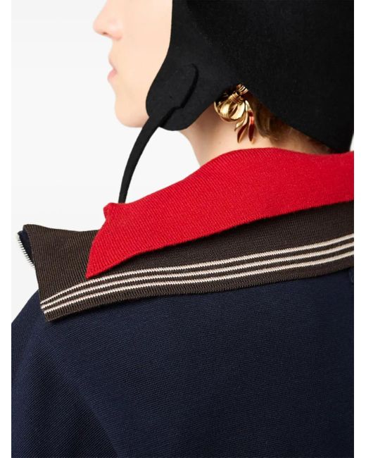 Miu Miu Blue Sweatshirtjacke mit Polokragen