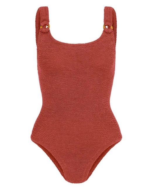 Hunza G Domino ワンピース水着 Red