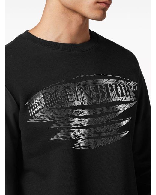 Philipp Plein Black Logo-print Sweatshirt for men