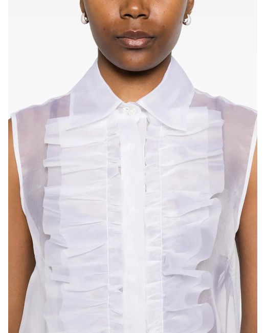 P.A.R.O.S.H. White Ruffled Top